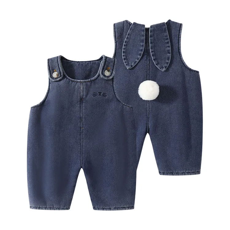 【软软加绒背带裤】婴儿童连体背带裤子衣服宝宝秋季保暖裤 下架