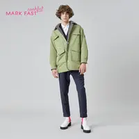 MARKFAST设计师品牌绿色外套男女同款季摇粒绒夹克M1BIU90060