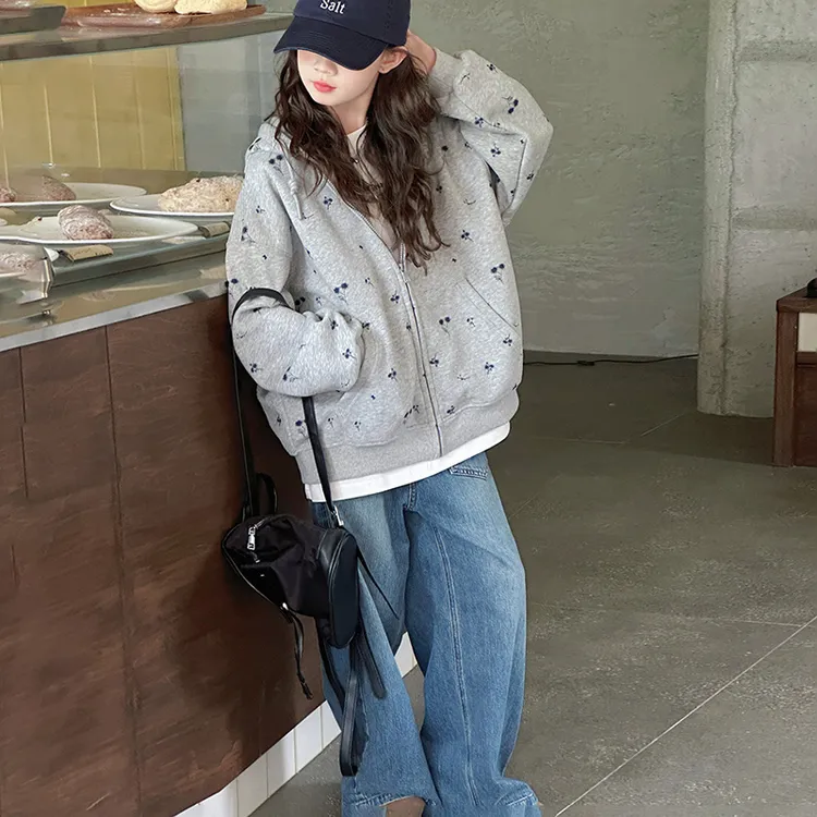 女童外套春秋2025新款洋气儿童休闲百搭宽松韩版连帽卫衣学生秋季