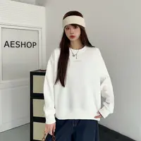 Y295秋季新款韩版时尚休闲百搭女士刺绣小字母圆领套头卫衣25-167