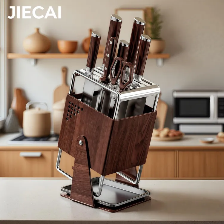 加厚不锈钢厨房刀具收纳架台面置物架多功能放菜专用一体刀架