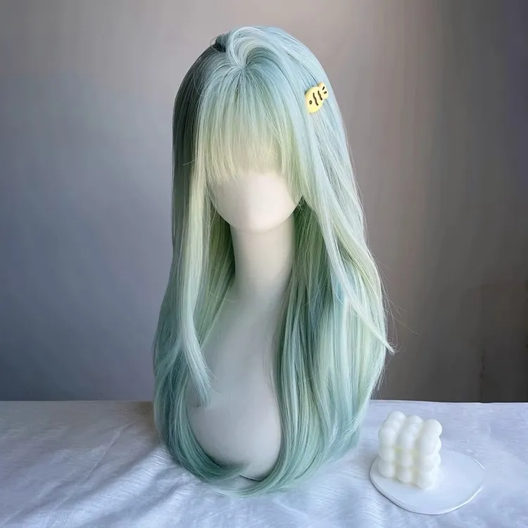 【薄荷曼波】假发女长发夏季薄款显白lolita长直发jk自然仿真全头套