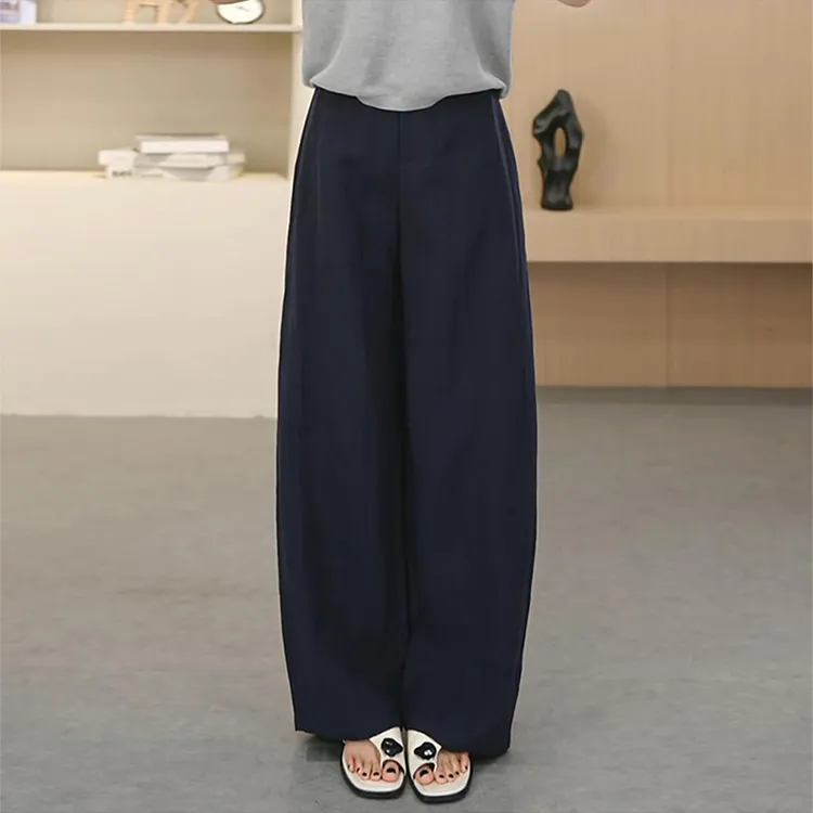 天丝麻轻薄款阔腿裤2025夏季新款宽松透气休闲裤时尚显瘦女裤子