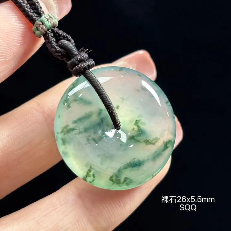 《缅甸翡翠珠宝严选》冰种意境飘花平安扣吊坠（下单咨询客服）SQQ