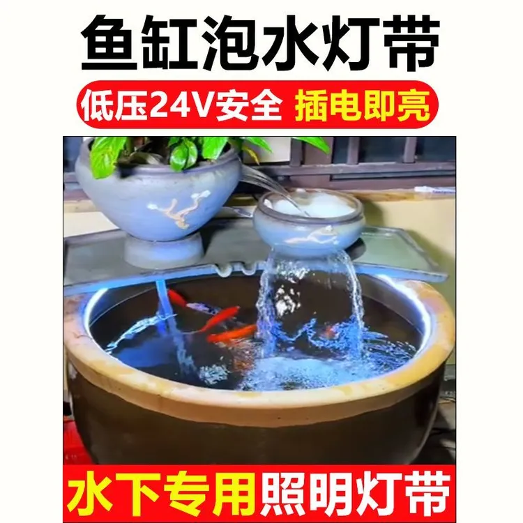 古法鱼缸低压24V泡水灯带水草灯植物照明阳台照明氛围防水灯条