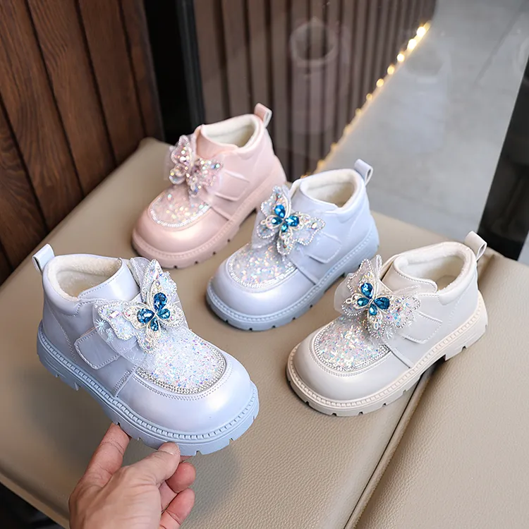 女童靴子2025秋冬季新款儿童马丁靴女宝宝短靴公主靴加绒保暖棉靴