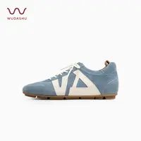 穿高跟鞋的吴大叔原创气垫缓震薄底赛车德训鞋咖啡色琥珀流光女鞋