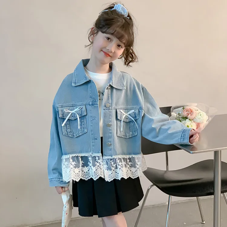 女童牛仔外套春秋款2025新款洋气时髦儿童衣服秋装女大童秋季上衣