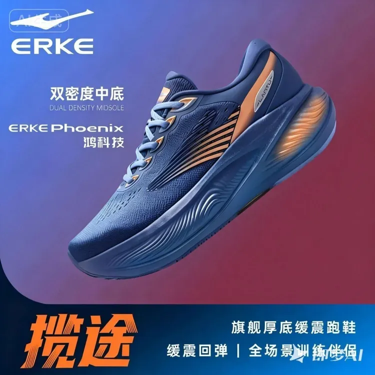 鸿星尔克揽途缓震稳定跑步鞋冬季新款公园跑鞋软底运动鞋耐磨男鞋