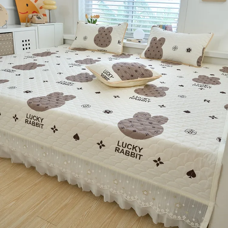 榻榻米床盖四件套纯棉全棉儿童卡通被套四季通用防滑大炕床单定制