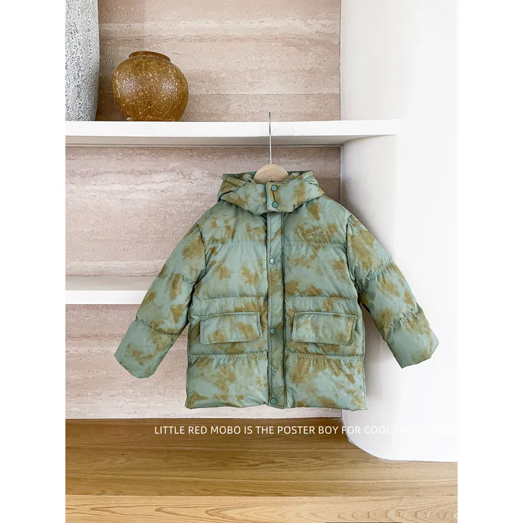 【现现】童装男儿童中长款90白鸭羽绒服2025冬季新款外套MMY841328