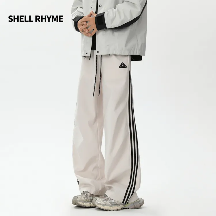 SHELL RHYME休闲裤男秋季新款织带冲锋裤美式高街潮牌宽松直筒裤