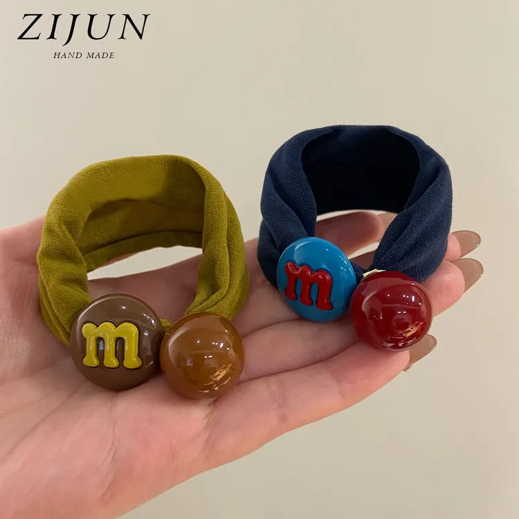 可爱彩虹糖豆无痕发圈高弹力头绳加宽橡皮筋扎头减龄马尾发绳日韩