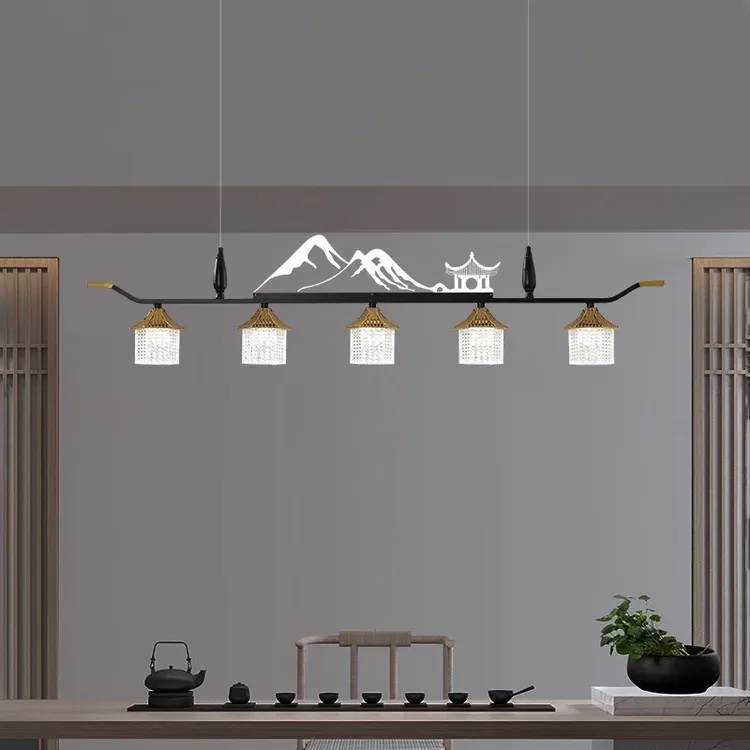 新中式假山吊灯2025新款茶室餐厅中国风家居装饰灯具创意山峰设计