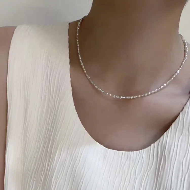 天然海水keshi 珍珠18k金精致百搭锁骨链轻奢白色气质多样性发货