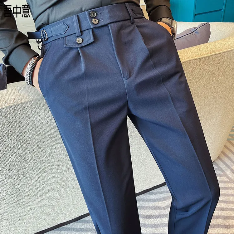 那不勒斯西裤男款爆款2025新款秋冬商务正装西装裤直筒垂感裤子