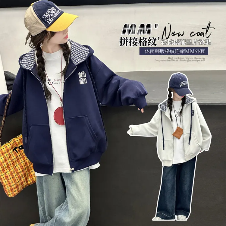 儿童休闲外套春秋季爆款中大童连帽棒球服初中生百搭运动网红秋装