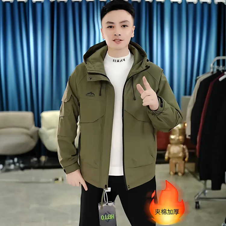 迪柯登棉袄男外套新款冬季加厚冲锋衣棉服男款2025保暖夹克帅气休