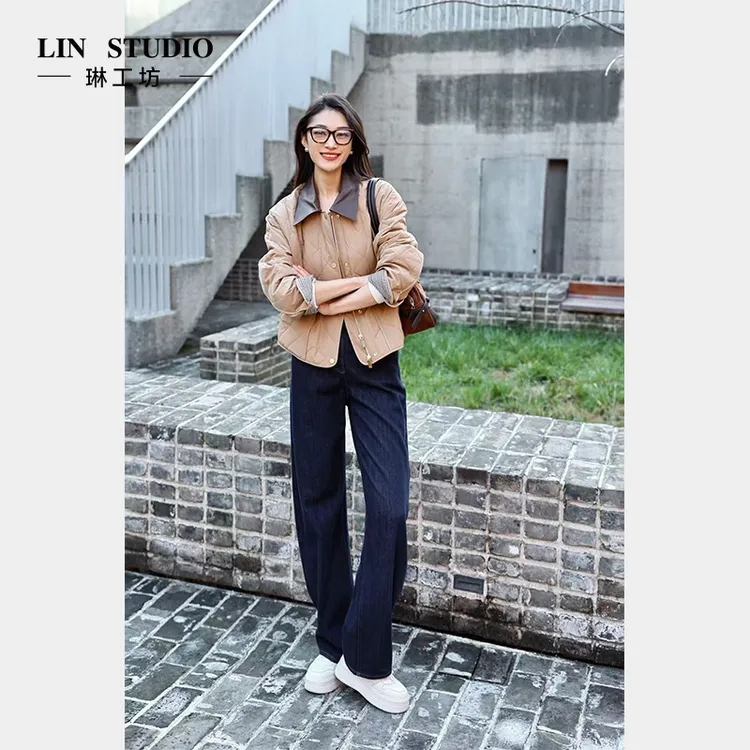 【粉丝许愿款】【白鹅绒 领子小羊皮】琳工坊“栖羽”咖色羽绒服唐琳