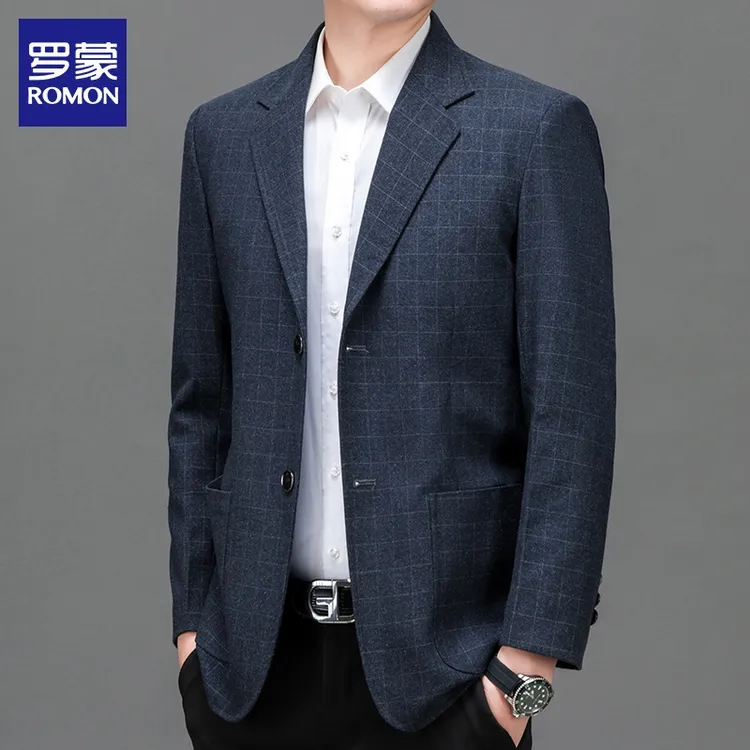 罗蒙高端男士西服2025年秋季新款轻奢商务休闲单西上衣外套男装