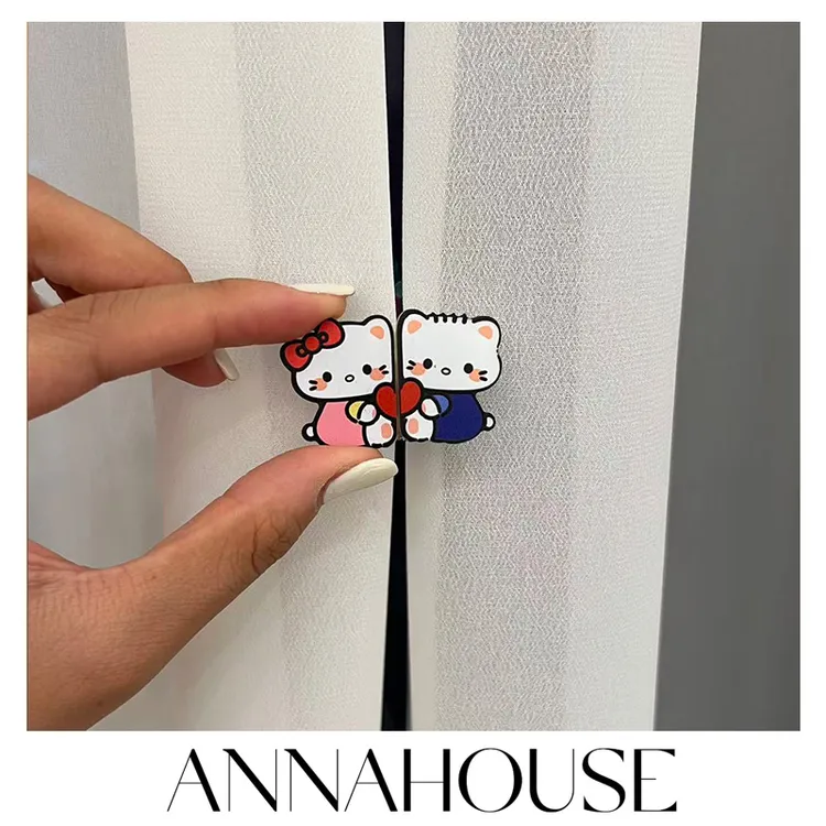 ANNAHOUSE可爱贴贴防漏光窗帘遮光固定神器免打孔可拆浴帘闭合扣