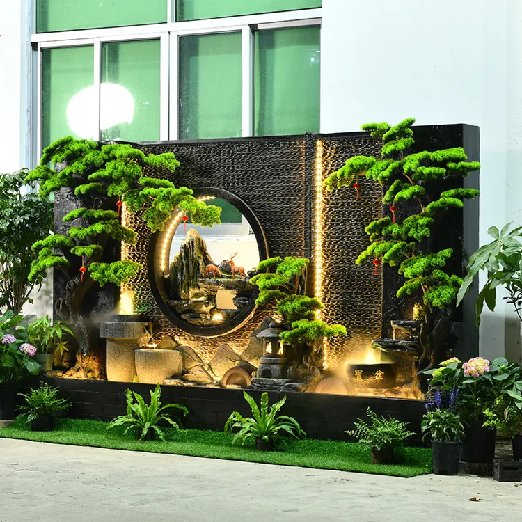 水幕墙假山流水落地摆件室内客厅办公室立式户外庭院通用装饰造景