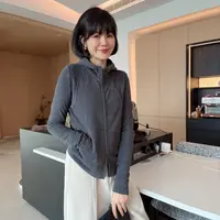 秋冬连帽纯色简约德绒加厚时尚休闲开衫外套