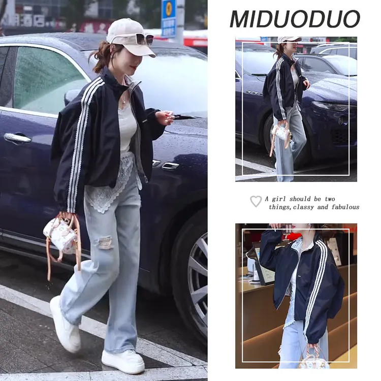 春季穿搭一整套女2025新款通勤百搭上衣外套蕾丝屁帘牛仔裤三件套