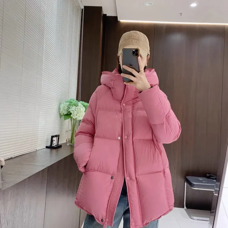 安心90白鸭绒原版泡芙中长款羽绒服女士加厚龟背宽松冬季保暖外套