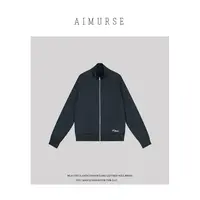 AIMURSE【简调卫衣】小众设计师 拉链纯棉字母刺绣休闲卫衣 AM80009