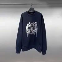 巴黎卫衣复古双股纯棉毛圈原版原标不起球数字长袖字母耐磨卫衣男