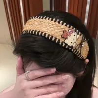kitty猫新款发饰女蝴蝶结百搭宽边发箍可爱少女心外出拍照藤编发