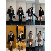 JINGDL【路口】55%PU美式街头风百搭舒适两侧拉链修身纯色短裤裙2