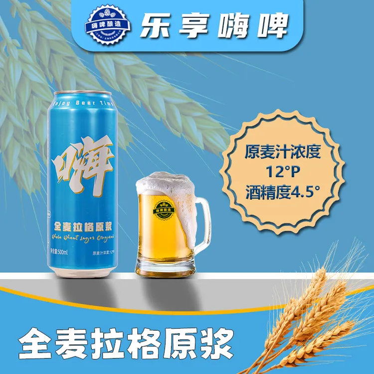 乐享嗨啤全麦拉格原浆精酿啤酒麦芽浓郁整箱装12°P