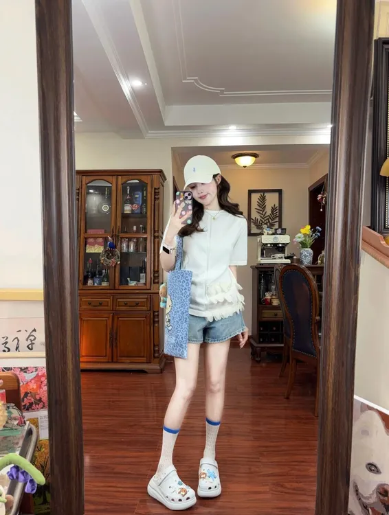 夏季新款洋气衣服女韩版慵懒风宽松短袖高级感时尚上衣直筒短裤