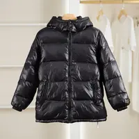 一路童行 【哆】3061926  儿童简约厚款保暖连帽羽绒服外套冬季撤柜