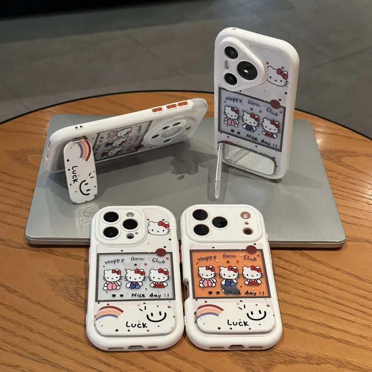 欧克里里KT彩虹笑脸支架适用苹果17/16手机壳华为vivo小米15oppo