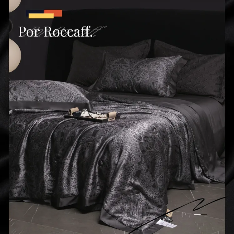 典奢·珍丝被床盖【米勒】ROCAL系列/45姆/桑蚕丝/织锦缎四件套奢定