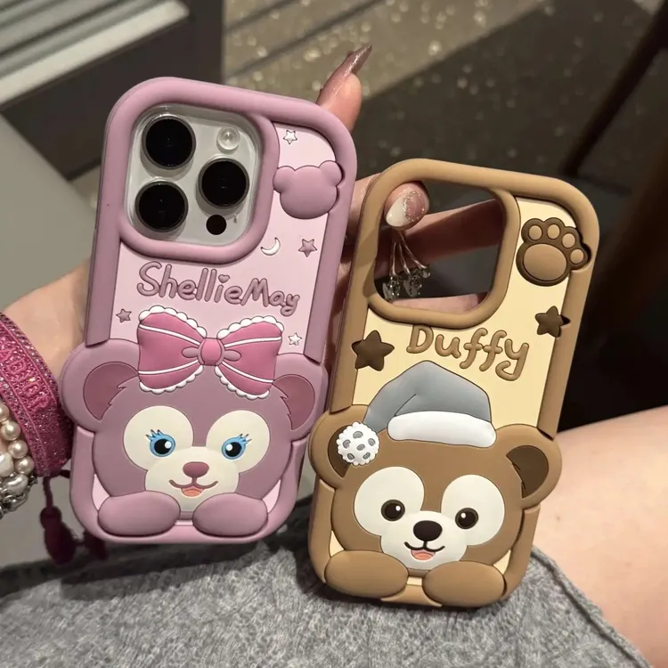 可爱达菲熊雪莉玫适用iphone16手机壳15promax少女心14硅胶13防摔
