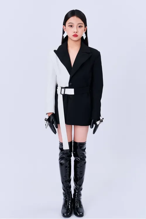 设计感小众轻奢黑白搭配时尚西装男童/女童款