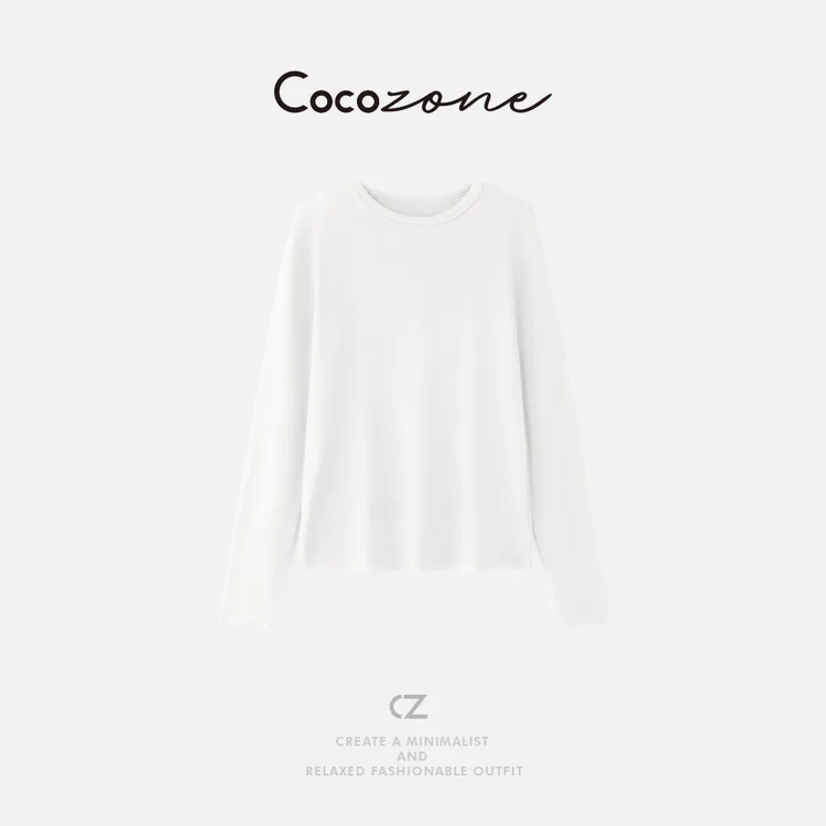 COCO ZONE刘一一 【王牌羊绒】圆领纯色亲肤长袖T恤 CD2A2342