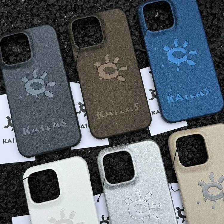 凯乐潮牌高级拉丝皮质适用苹果16硬壳15ProMax半包iPhone13手机壳
