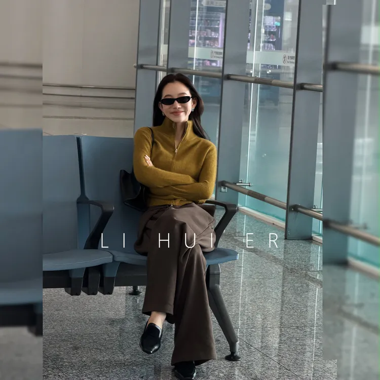 Li Hui Er 李慧儿【西塔茶会】2025新款百搭绿色针织上衣LL025366