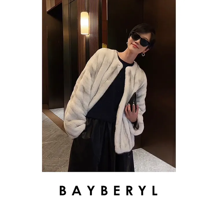 领券-BAYBERYL老贝至臻水水大理十字宝嘉圆领轻奢秋外套 PY5G3142