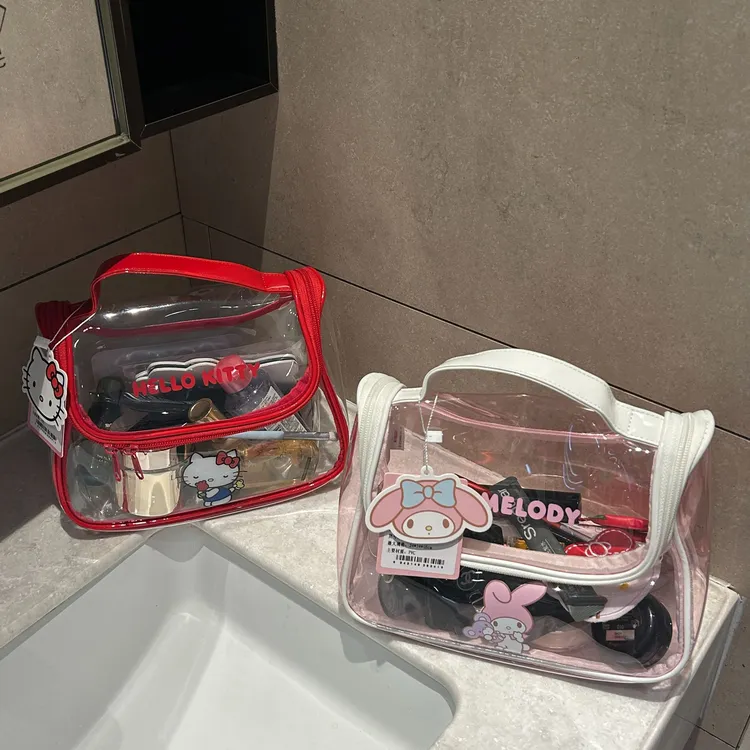 三丽鸥正版kt猫美乐蒂可爱收纳防水户外大容量手提旅行洗漱化妆包