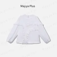 【沫语】Mayya Plus麦芽定制温柔风蕾丝花边衬衫女圆领上衣32518857