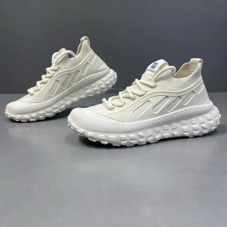 高端户外蹬山鞋运动跑鞋男士舒适休闲飞织鞋高级感鞋子男百搭潮鞋