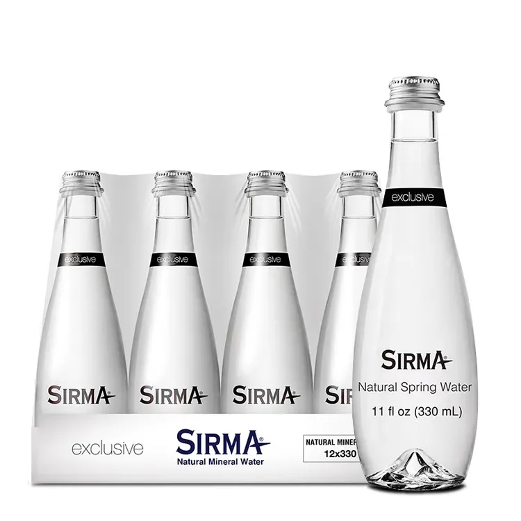 土耳其进口SIRMA地中海榭漫天然矿泉水弱碱性水高端玻璃瓶水330ml