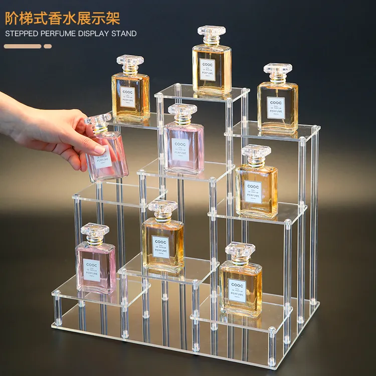 亚克力多层透明阶梯架手办模型玩具茶壶香水展示架厨房柜子分层架
