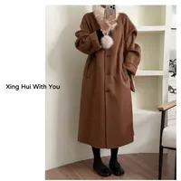 “栗绒灰序” - 90%绵羊毛10%骆驼绒！手工质感双面羊毛大衣 99005